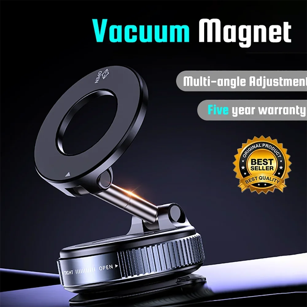 

Electric Vacuum Car Phone Holder Magnetic Foldable Strong Suction Stand for iPhone 16 15 14 13 12 Pro Max Live Streaming Driving