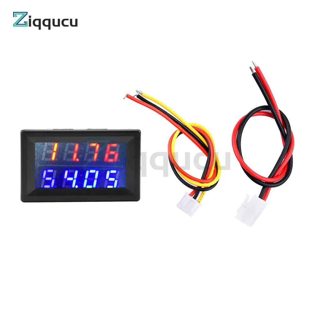 High Precision Dual LED Digital Display Voltmeter Ammeter 4 Bit Red/Blue Voltage Current Meter 0-100V 50A 100A//0-200V 50A 100A