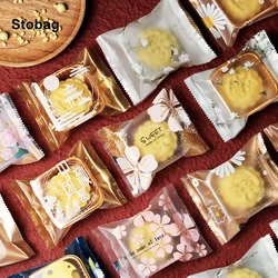 StoBag 100pcs Mooncake Plastic Inner Tray Xi Su He Egg Yolk Crisp Cake Packaging Handmade Cookies For Mid-Autumn Festival Favor