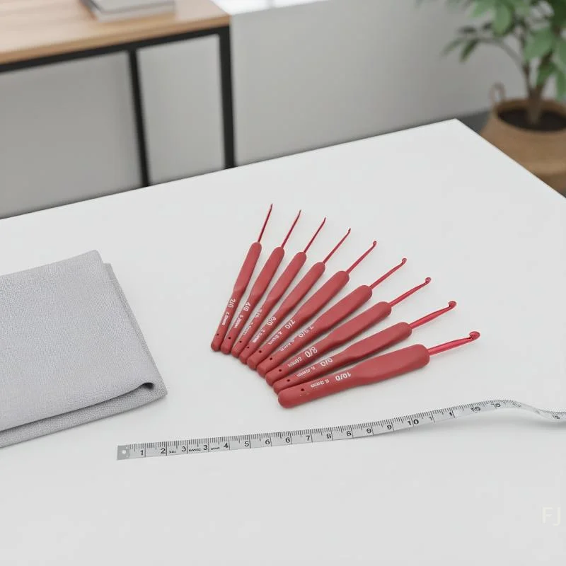 

[YU]9PCS Red Crochet Hook Ergonomic Handle For Arthritic Hands Extra Long Knitting Needles For Beginners And Crocheting Yarn