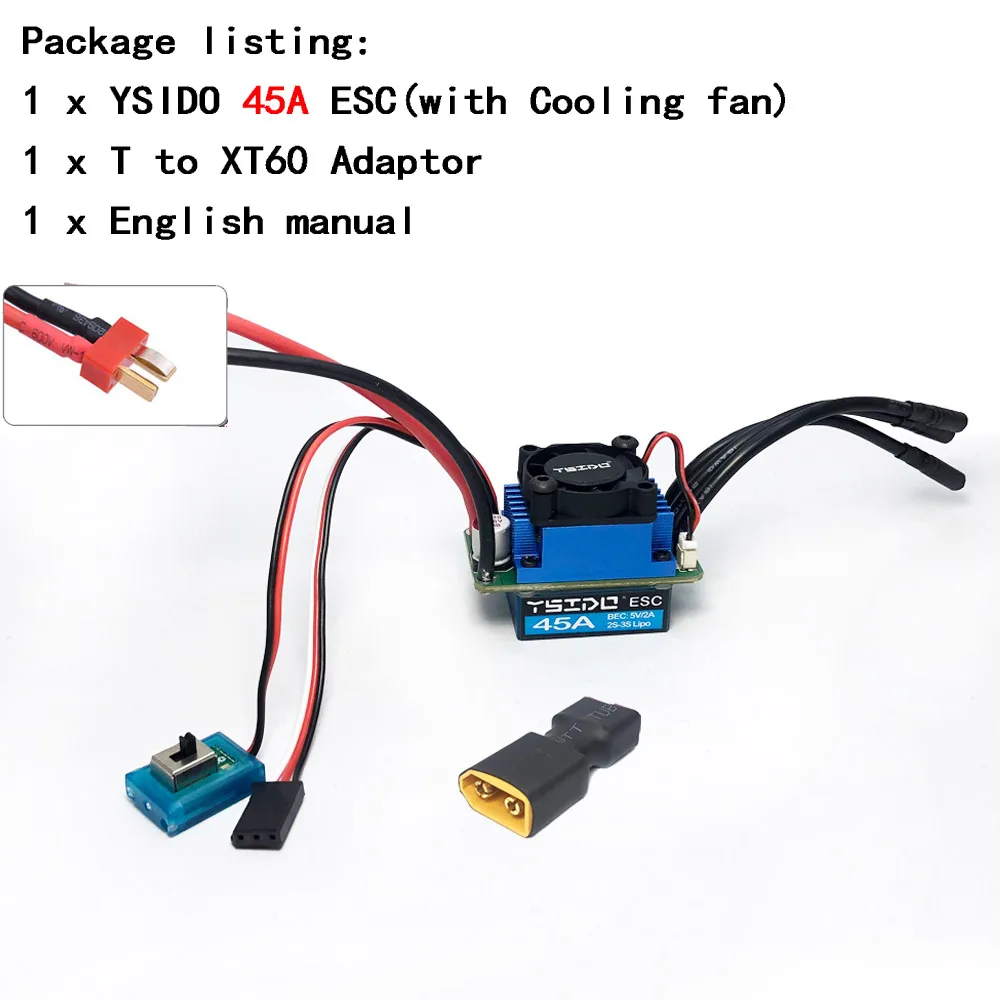 YSIDO 2435 2440 2838 2847 Brushless Motor 35A 45A ESC for Wltoys 124016 Remo Hobby XLH Timaya Redcat 1/12 1/14 1/16 RC Boat Car