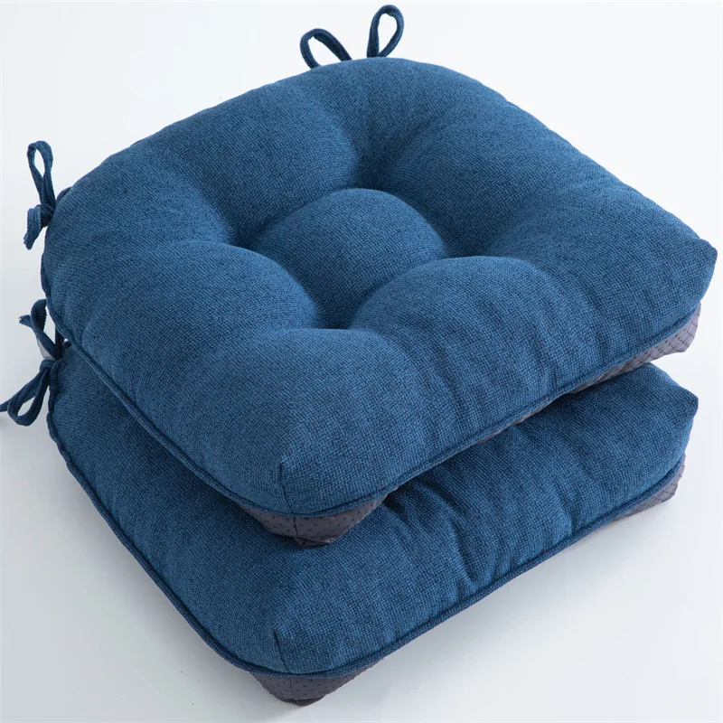 2pcs Thicken Chair Cushion for Dining Chairs Soft Seat Cushion with Ties and Non Slip Backing Outdoor Rattan Chair Square Pad