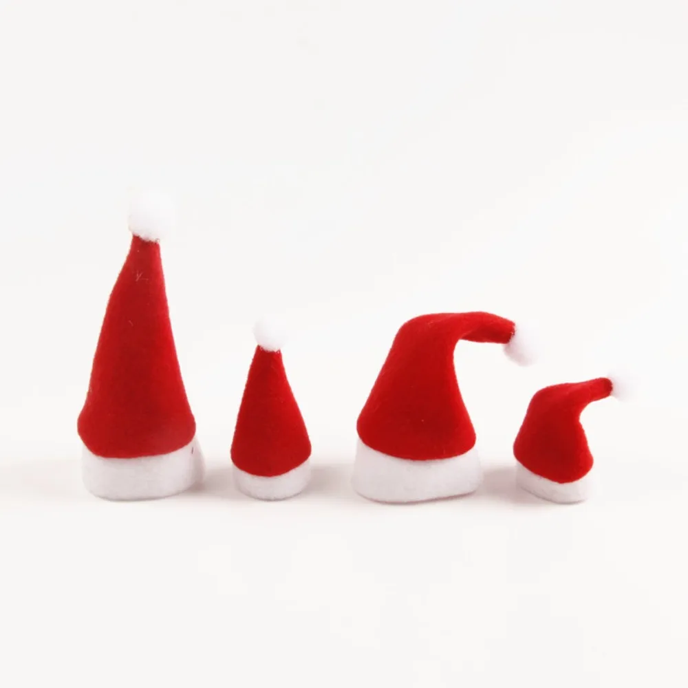 Lecca-lecca Topper Mini cappello di natale bottiglia ornamento forchetta coltello posate natale babbo natale cappelli regalo tazza bottiglie copertura