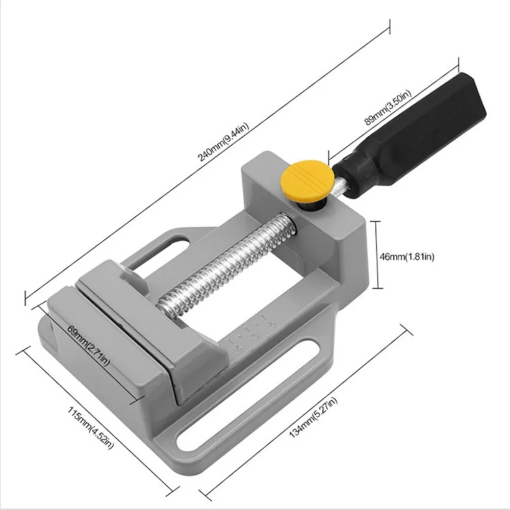 Krachtige Aluminum Drill Press Vise Medium-sized Counter Vise Rotate Hand Tools Quick Release Mechanical Clamp / Color Random