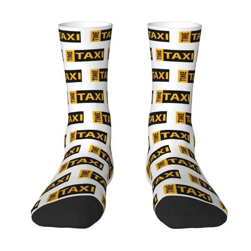 Y2K cool mens funny driver taxi time dress unisex warm comfortable 3D printed crew socks