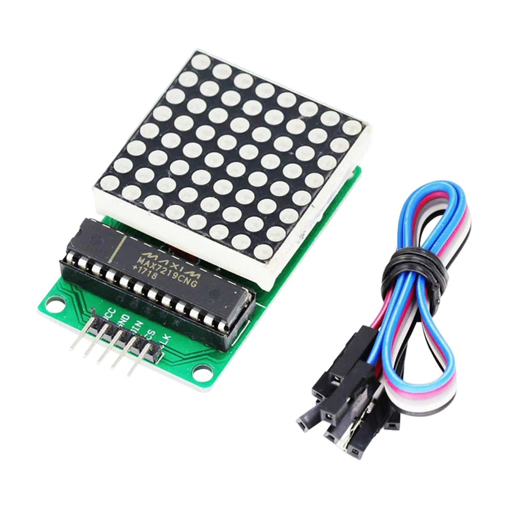 MAX7219 Microcontroller Module 5V 8x8 Dot Matrix Module with Input Output Interface 4 Fixing Screw Holes