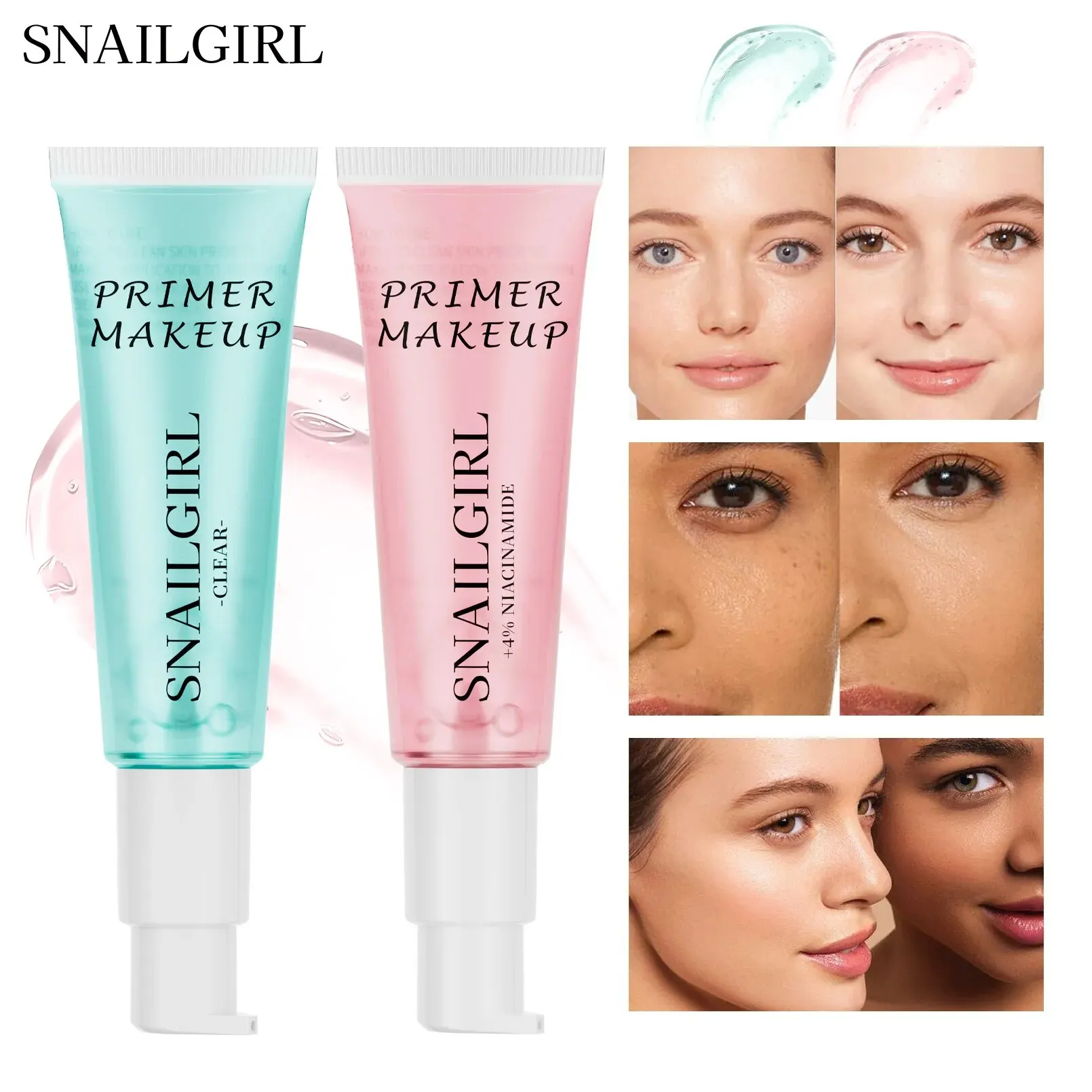 Primer Face Makeup, Power Long Lasting Hydrating Smoothing Gel-Based Face Primer Gripping Makeup trucco idratante isolato