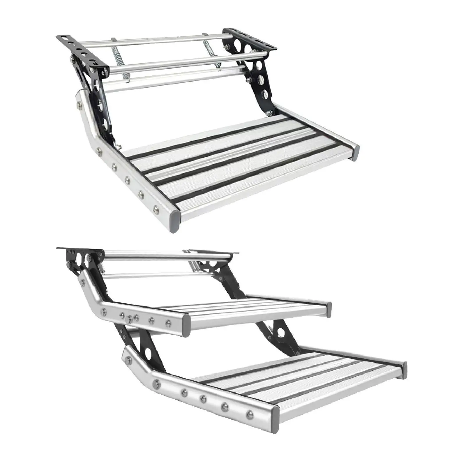 

Aluminum Alloy Foldable Manual Step Anti Skid Pedal RV Step Assembly for Travel Trailer Accessories