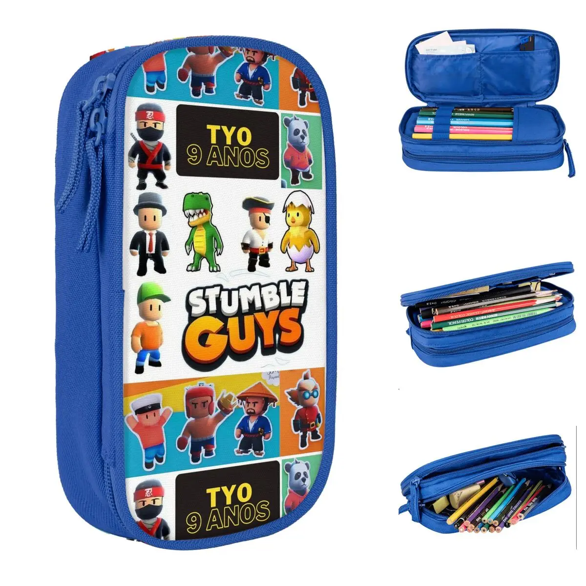 Creative Stumble Guys Game Pencil Case Cartoon Pencil Box Pen for Student Big Capacity Bags School Supplies Gifts Stationery