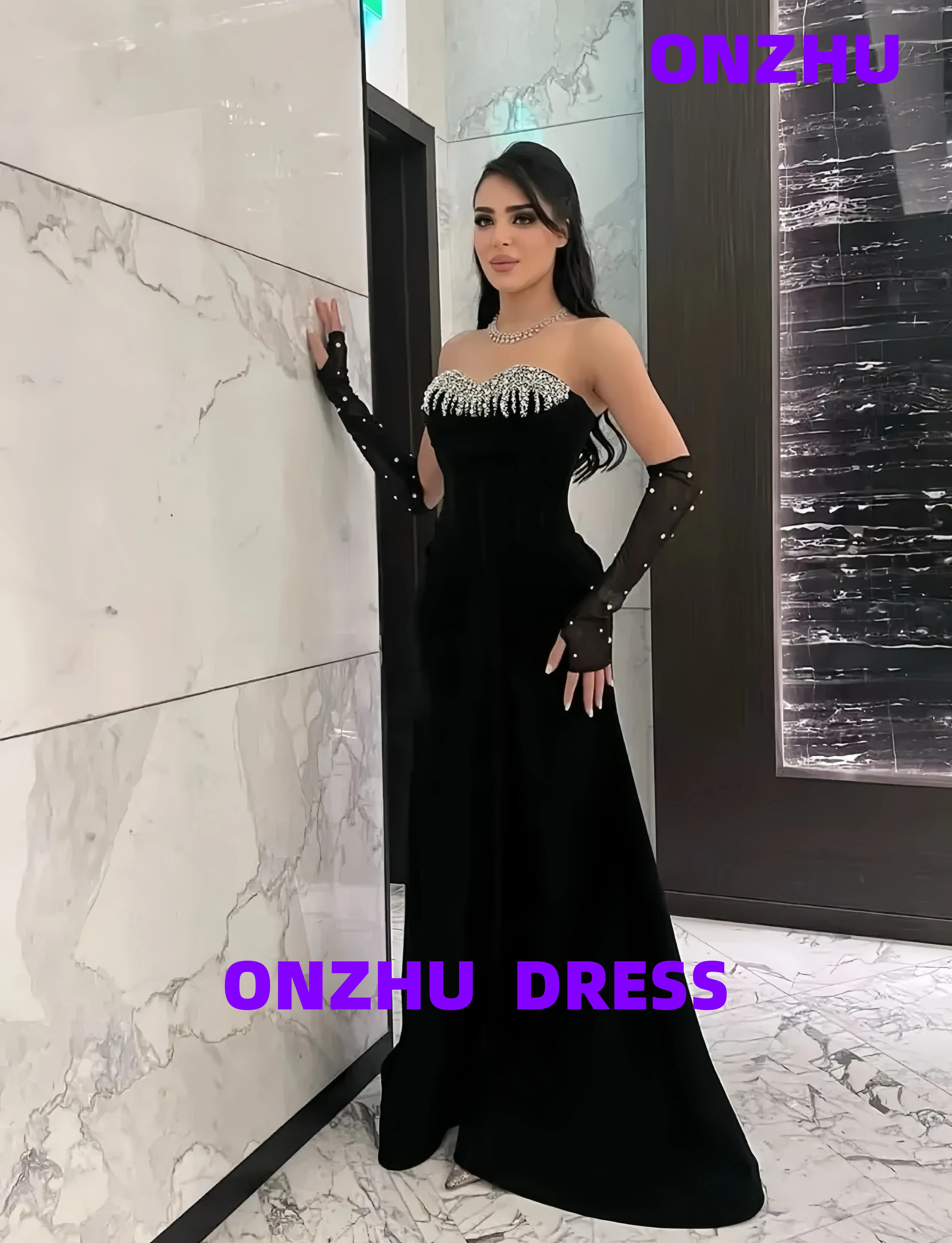 

Индивидуальные атласные вечерние платья без бретелек с длинными рукавами и русалкой, роскошные вечерние платья amanda's novias, женское вечернее платье