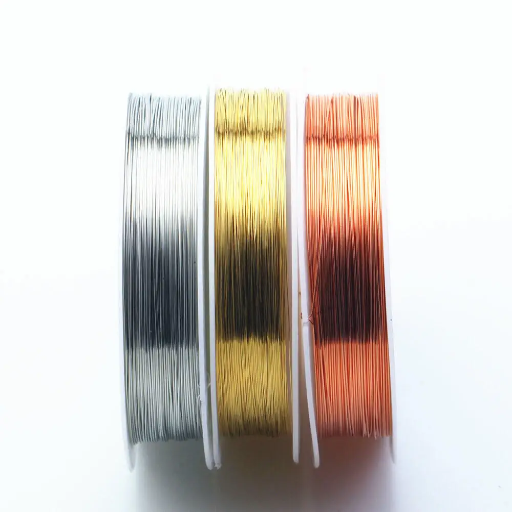 1 Roll 0.2 0.25 0.3 0.4 0.6 0.7 0.8 1.0mm Silver Color Copper Wire Beading Wire DIY Jewelry Making Cord String DIY Accessories
