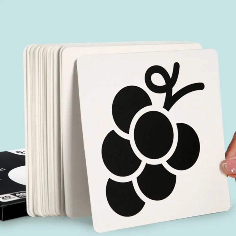 Scheda di stimolazione visiva infantile ad alto contrasto Apprendimento del colore Educativo precoce Visione del bambino Carte Tigro Cognizione Impermeabile