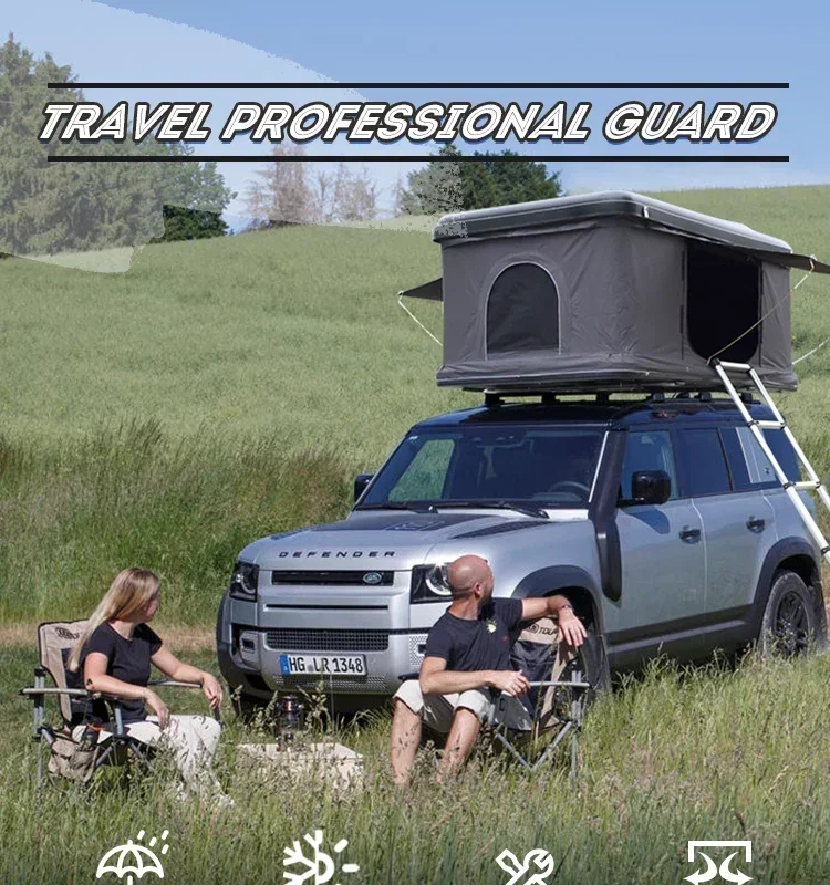 Outdoor camping 4wd foldable hard shell vehicle open car roof top tent box hardtop aluminum rooftop tent