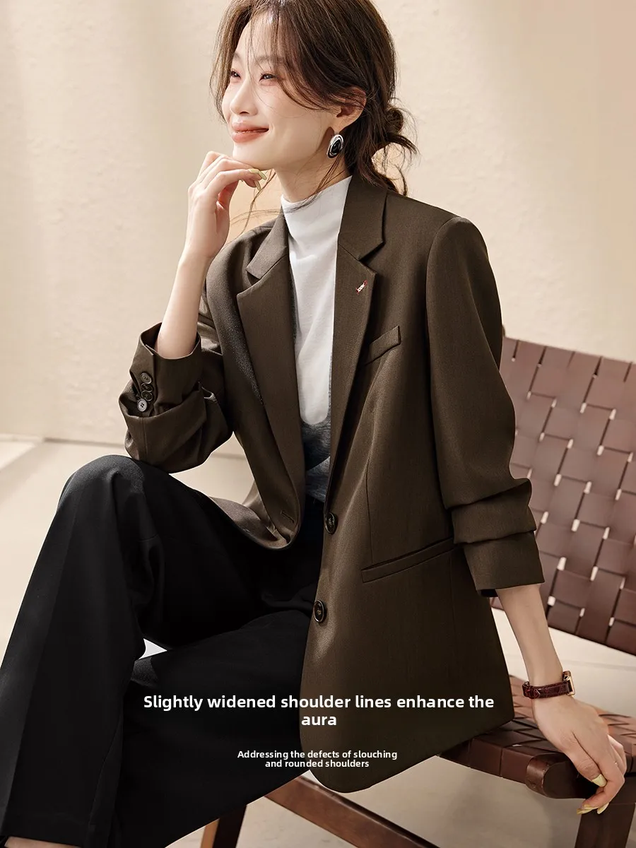 Mehaimei High nce Commute Suit 2025 Autumn New Sle Women's Faionable Lapel Coat for Office And Commuting