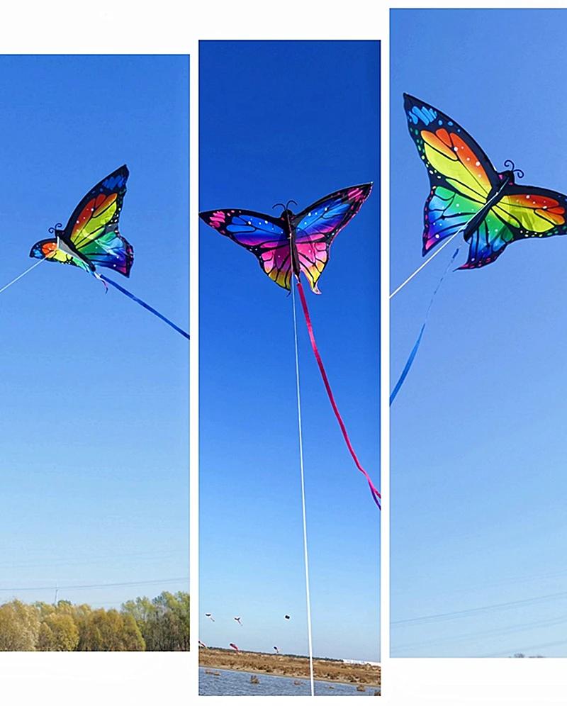 free shipping colorful butterfly kite kitesurfing full set outdoor toys steering kite Air bounce kite reel 3d kite  ripstop