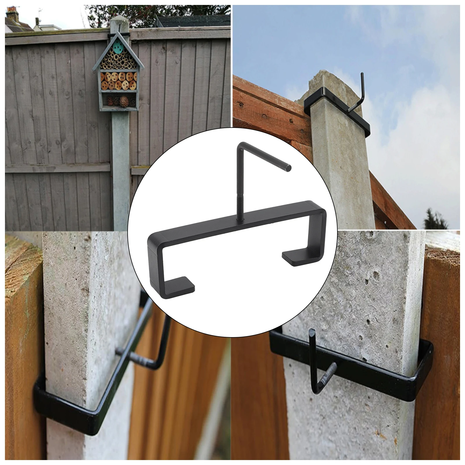 Concrete Post Bracket Aluminum Fence Clamp No Drilling Required Secure And Convenient Customizable Fence Solution
