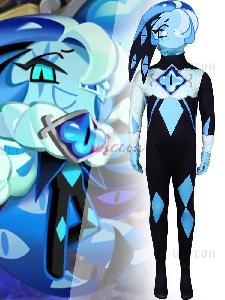 Cookie Run:Kingdom Shadow Milk Cookie Cosplay Costume Party Jumpsuit Mask Cosplay Women Men Halloween Party Cosplay Suit