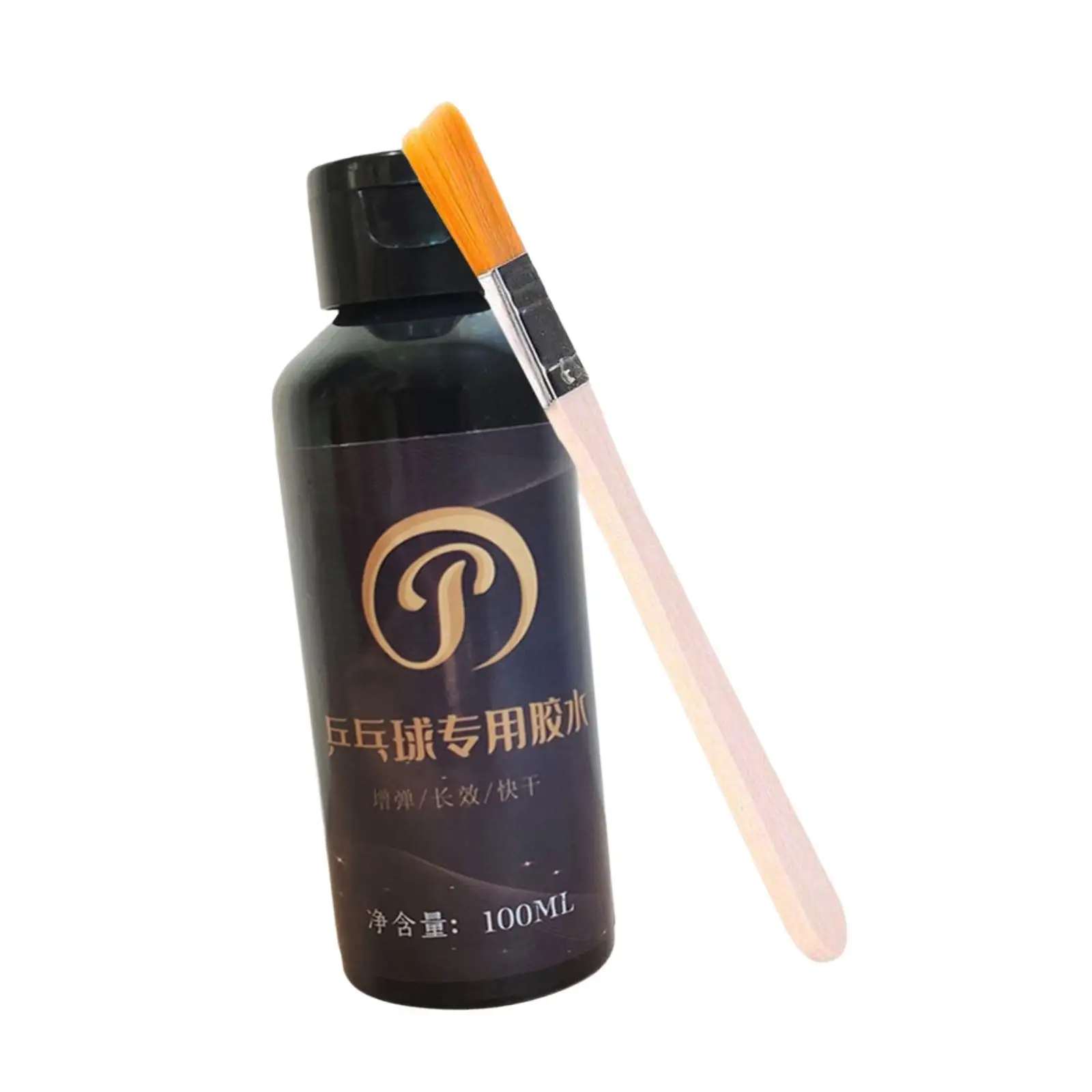 100ml Table Tennis Racket Glue Fast Drying Elastic Bond with Brush for Paddle Rubber Control and Reuse