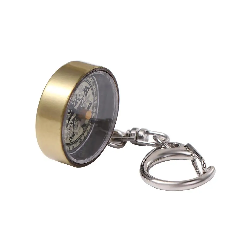 1 PCS Keychain Zinc Alloy Vintage Portable Climbing Equipment Pendant Pocket Compass Camping Compass Key Ring Mini Compass view 3