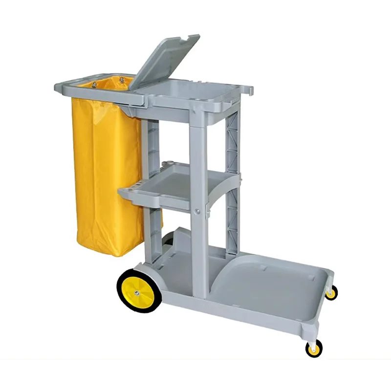 Hotel Cleaning Supplies Folding Cleaning Cart Housekeeping Cleaning Service Cart Wholesale Plastic Cleaning Cart