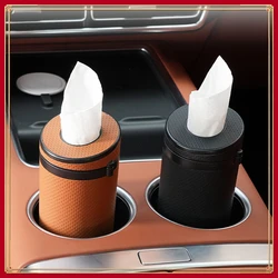 Cylinder Tissue Boxes Safety Hammer 2 in 1 Car Tissue Holder Round Tissue Tube Storage Bag Auto Interior Accessories