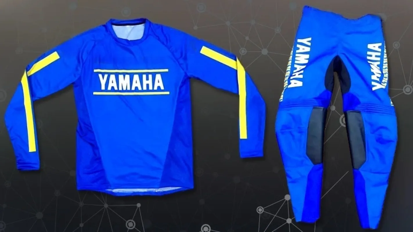 

2026 Summer Yamaha Printed Blue Long Sleeve Pants Set, Men and Women Fashionable and Casual Sunscreen Cycling Motorcycle Set