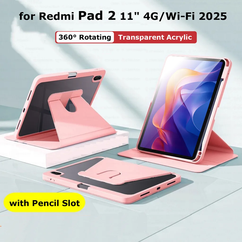 

Case for Redmi Pad 2 11 Inch 2025 SE 8.7" 11" for Xiaomi Pad 7 2024 11.2 7Pro 11.2 Inch 5 6 Pro 360° Rotation Stand Casing Cove