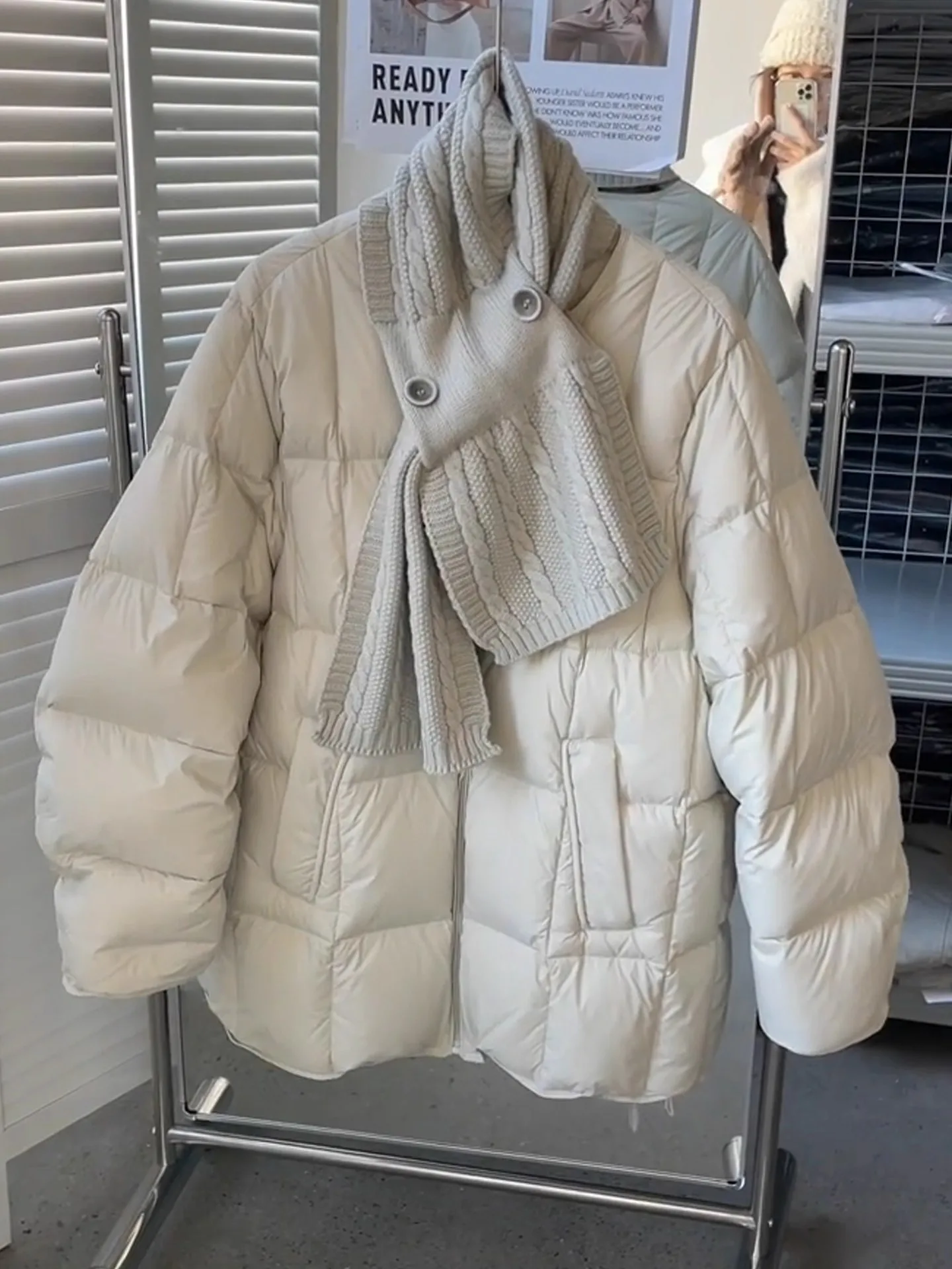 حجم كبير الكورية Sle عادية الدافئة القطن Jaet المرأة Faionable الراقية المشاعر لا تكرار تصميم الشتاء ملابس خارجية #4