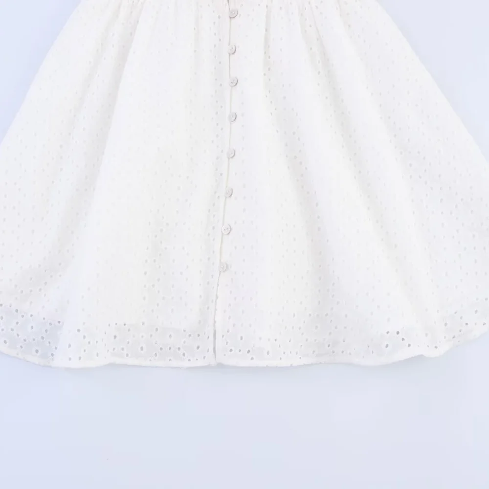 abito corto da donna ampio con scollo a V a maniche lunghe con bottone a fila singola scavato primavera ed estate nuovo stile temp