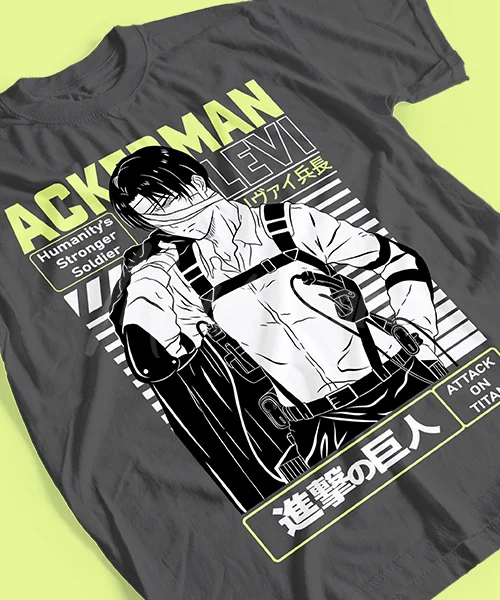 T-shirt For Anime Attack on Titan Capitán Levi Batalla Final