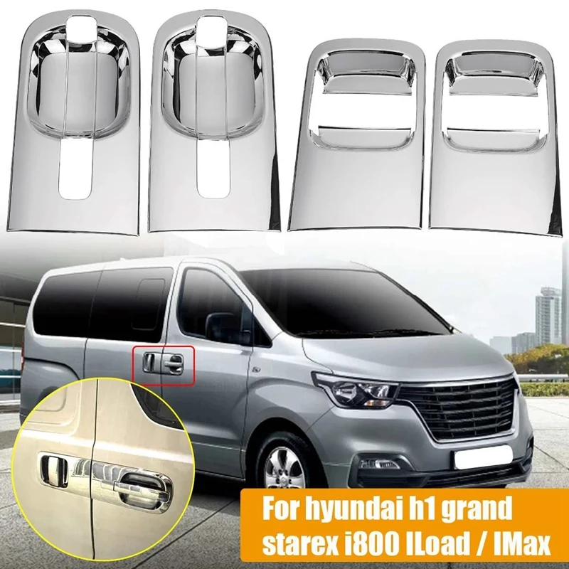 4Pcs For Hyundai H1 Grand Starex I800 Iload/Imax Chrome Door Outer Handle Cover Exterior Parts Auto Replacement Parts