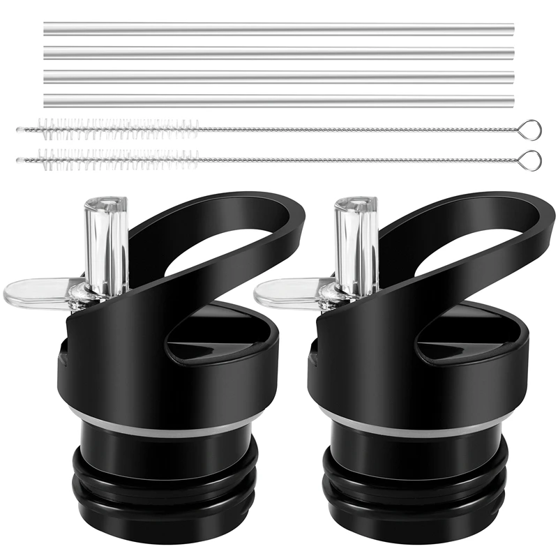 A01V-Kettle Tapa de paja Boca estándar para hervidor hidráulico plano Tapa de paja con pajita y cepillo Compatible con la mayoría de los deportes Water Bott