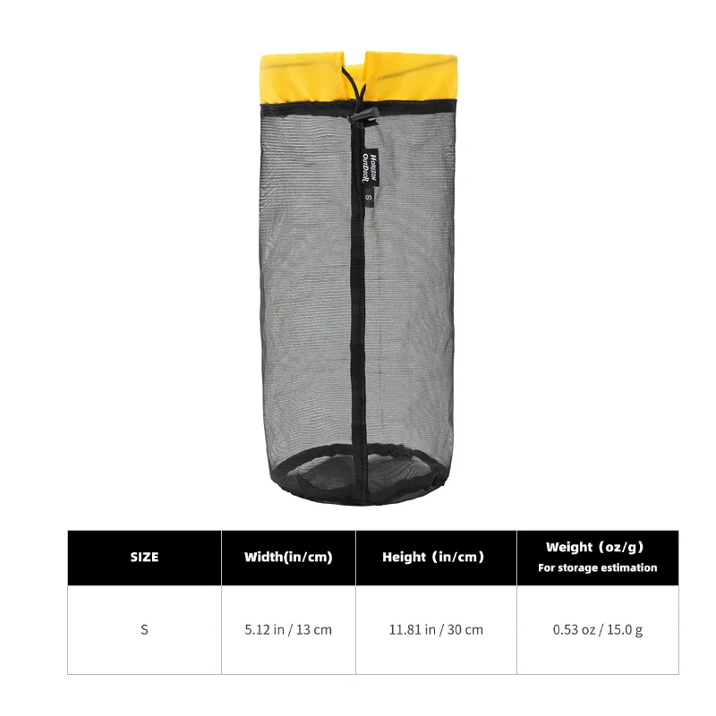 [HODR] Mesh Bags Lichtgewicht Mesh Stuff Sack Opbergzakken met trekkoord Compressiezakjes voor kamperen, wandelen, wasgoed en boodschappen