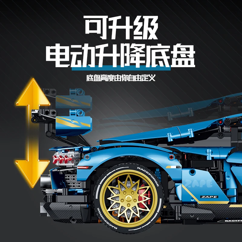 Em estoque 1:8 moc técnico rc carro esportivo blocos de construção montagem tijolos corrida montagem brinquedos para crianças presente aniversário conjunto