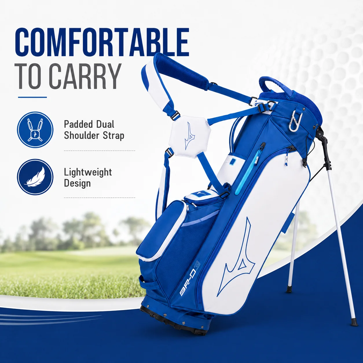 Mizuno BR-D3 Premium Golf Stand Bag Men Lightweight Course Walking Carry Bag Dual Shoulder Strap Club Organizer 5LJC2421 - view 5