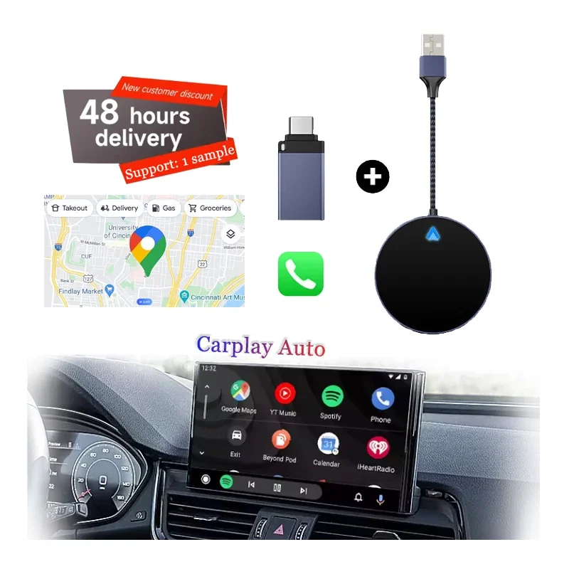

OEM Android Auto Car Play 5G WiFi Wired to Wireless Online Upgrade Automatic Connection Carplay Wireless Adapter for Car