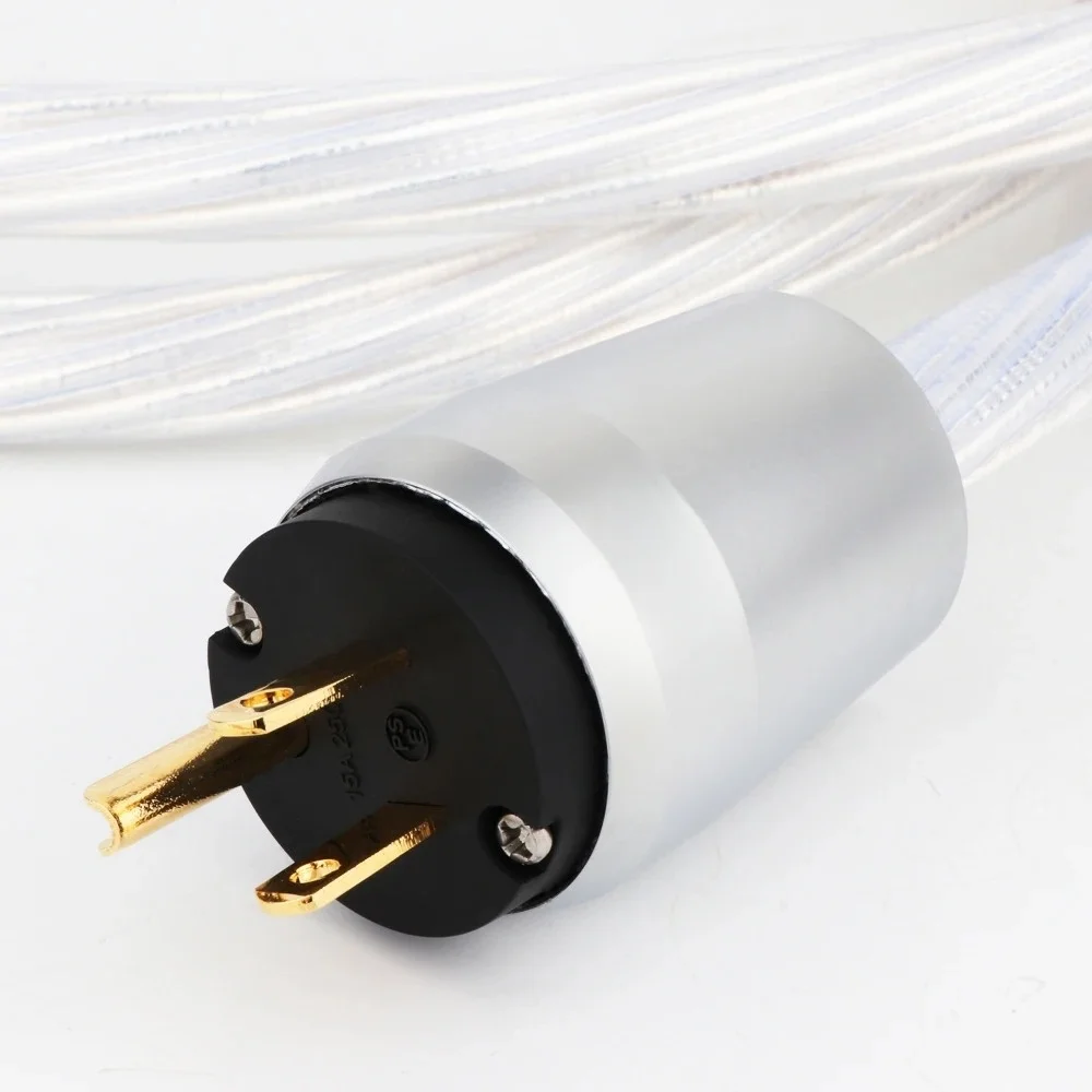 Câble d'alimentation plaqué argent 8N occ, connecteur de prise US EU génération 2, cordon d'alimentation AC EU Schuko Power sans boîte