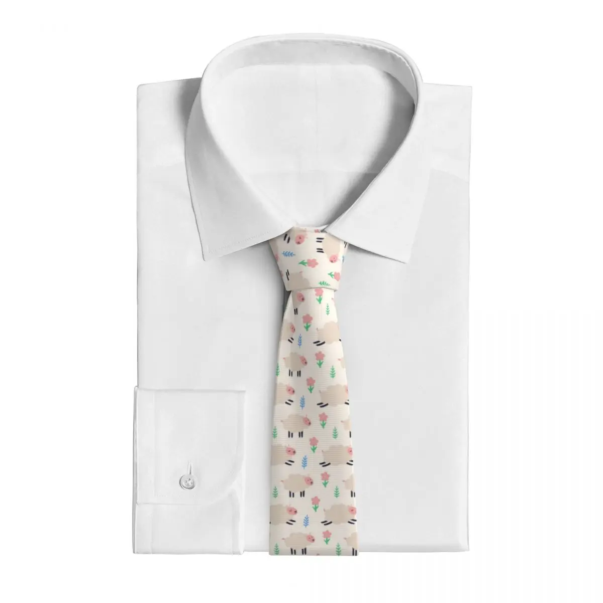 Cravatta da uomo Slim Skinny Sheep con piante cravatta Fashion Free Style Tie per la festa nuziale