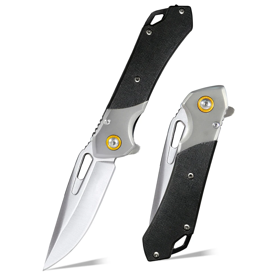 Black Folding Pocket Knife Outdoor Utility Tool