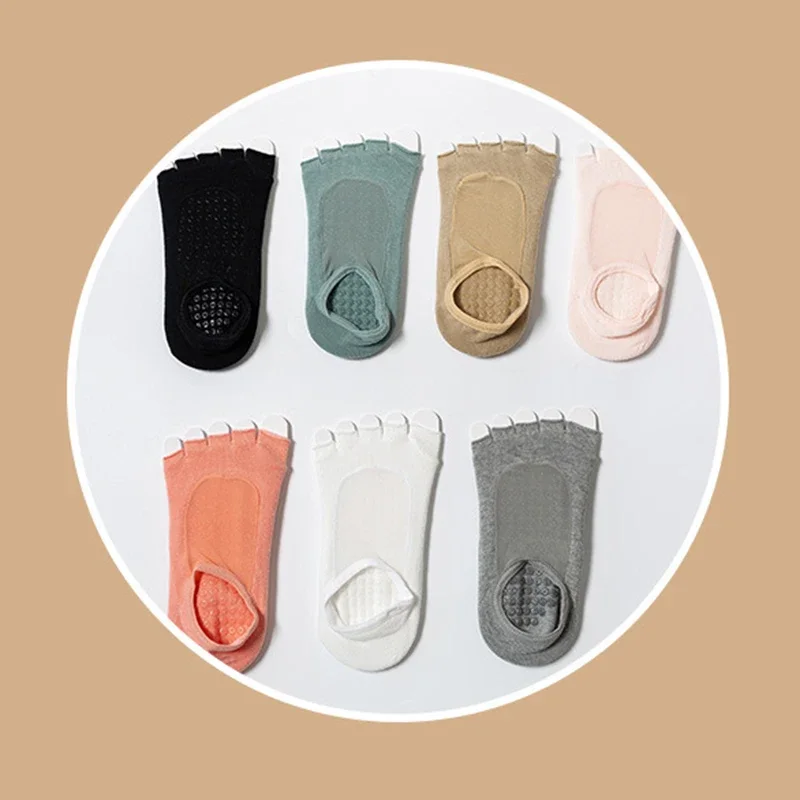 Yoga Open Toe Socks Women Mesh Non-slip Silicone Toeless Socks Pilates No-show Half Toe Socks