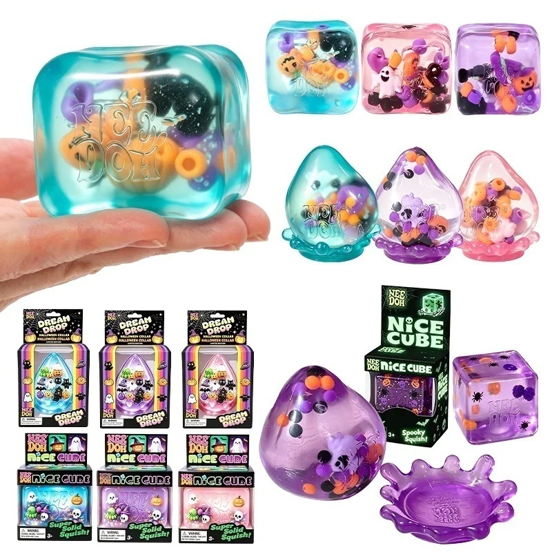 Needoh Dream Drop Cube Halloween Limited Squishy Toy Maltose Squeeze Stress Anxiety Relief Slow Rebound Relax Vent Sensory Toy