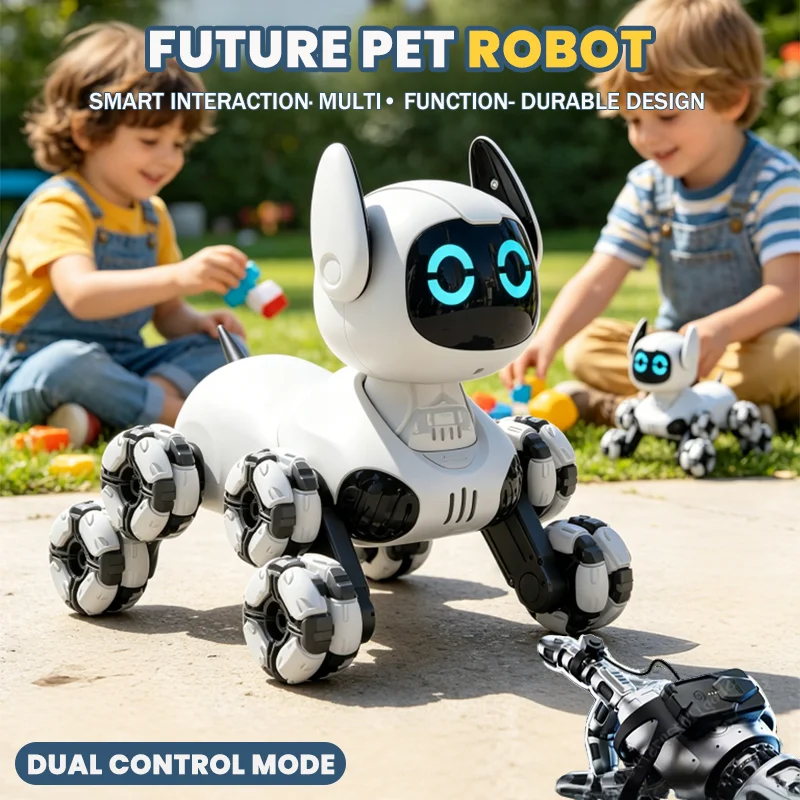 2026 RC Robot Dog Stunt Electronic Voice Command Touch Sensing Music Toy for Kids Boys Girls Children Gift Interactive Pet Robot