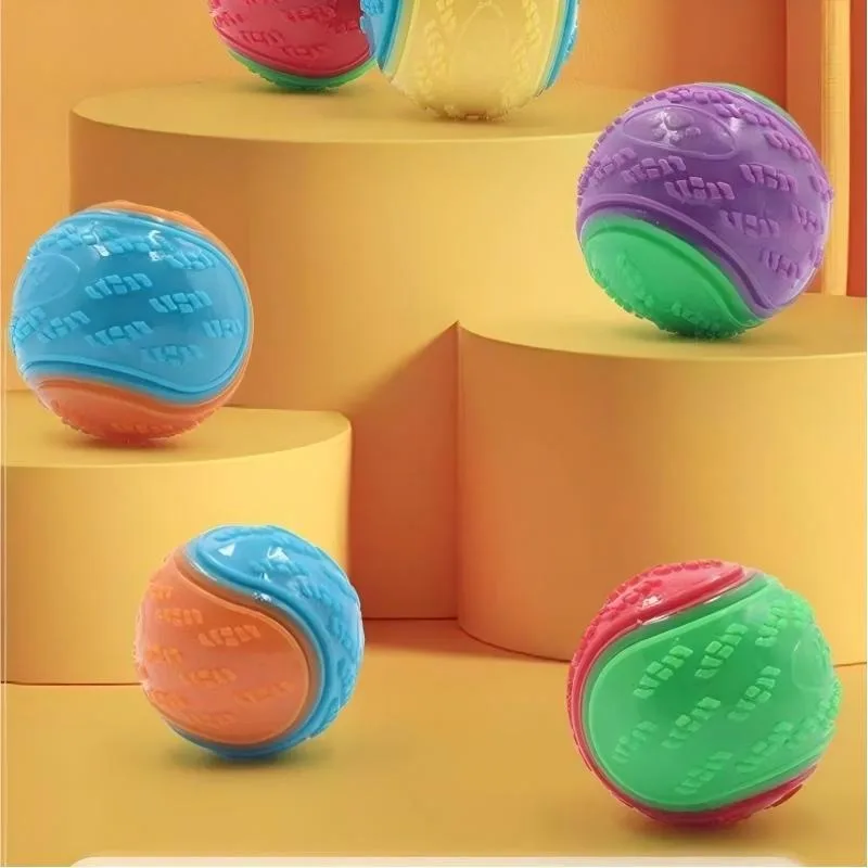 1/2/3 Stück Haustier-Spielzeug Hundezahnreinigung und -pflege Interaktiver Selbstbeschäftigungsspielball Bissfester Gummi-Soundball Hundespielzeug