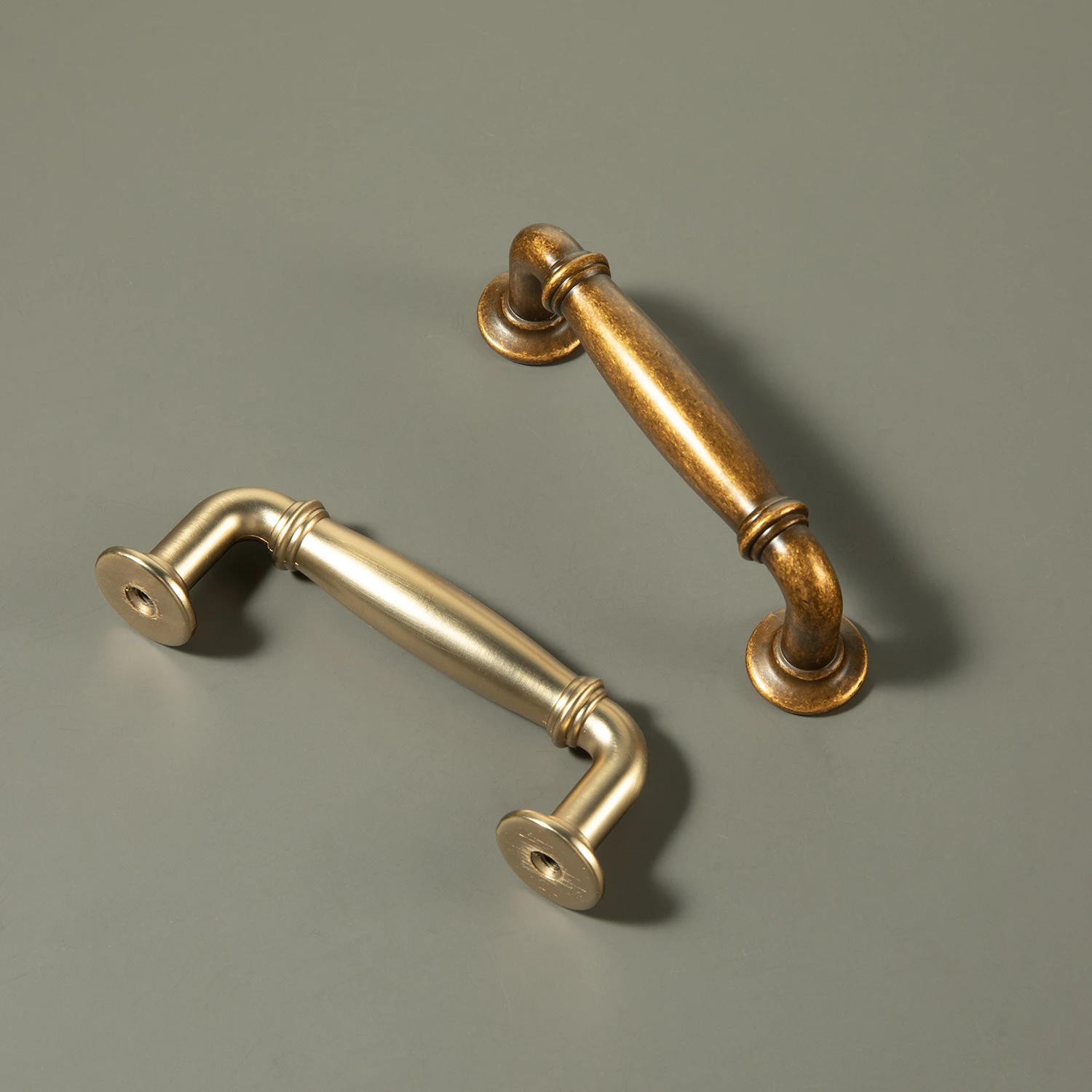 Classic Solid Drawer Handles Sturdy Cabinet Knob and Pulls with Backplate Vintage Furniture Handle Retro Hardware
