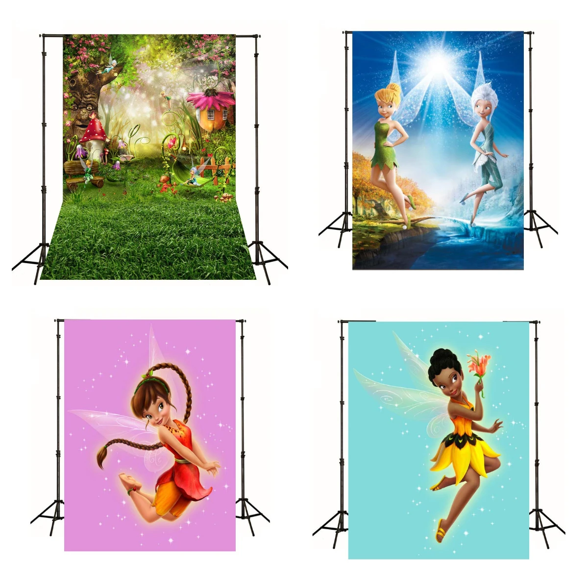 Tinker Bell Photo Backdrop Background For Photography Baby Shower Girl Birthday Party Decoration Props Supplies Banner Poster