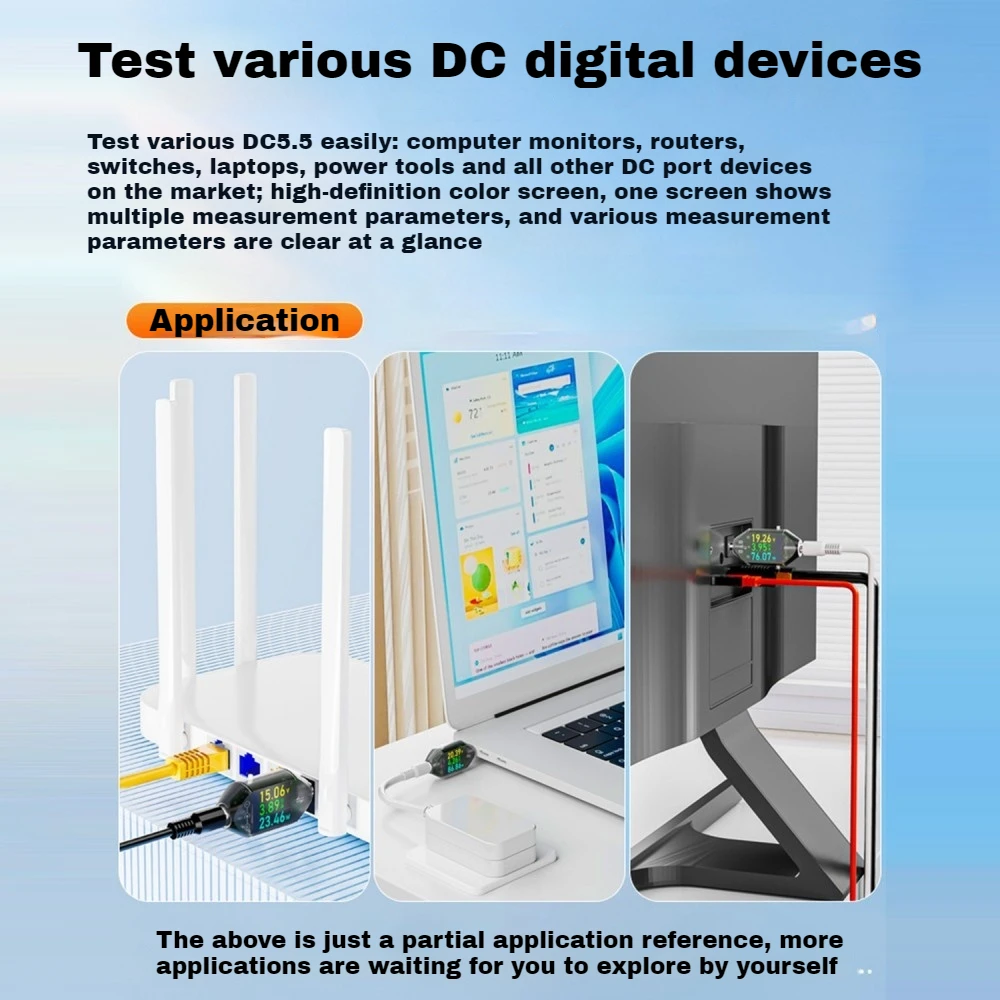 

DT550 High-Precision Digital Display Dc Voltage Current Power Meter Dc4.5-50V 0-6A Power Meter Tester DC5.5×2.5mm Port