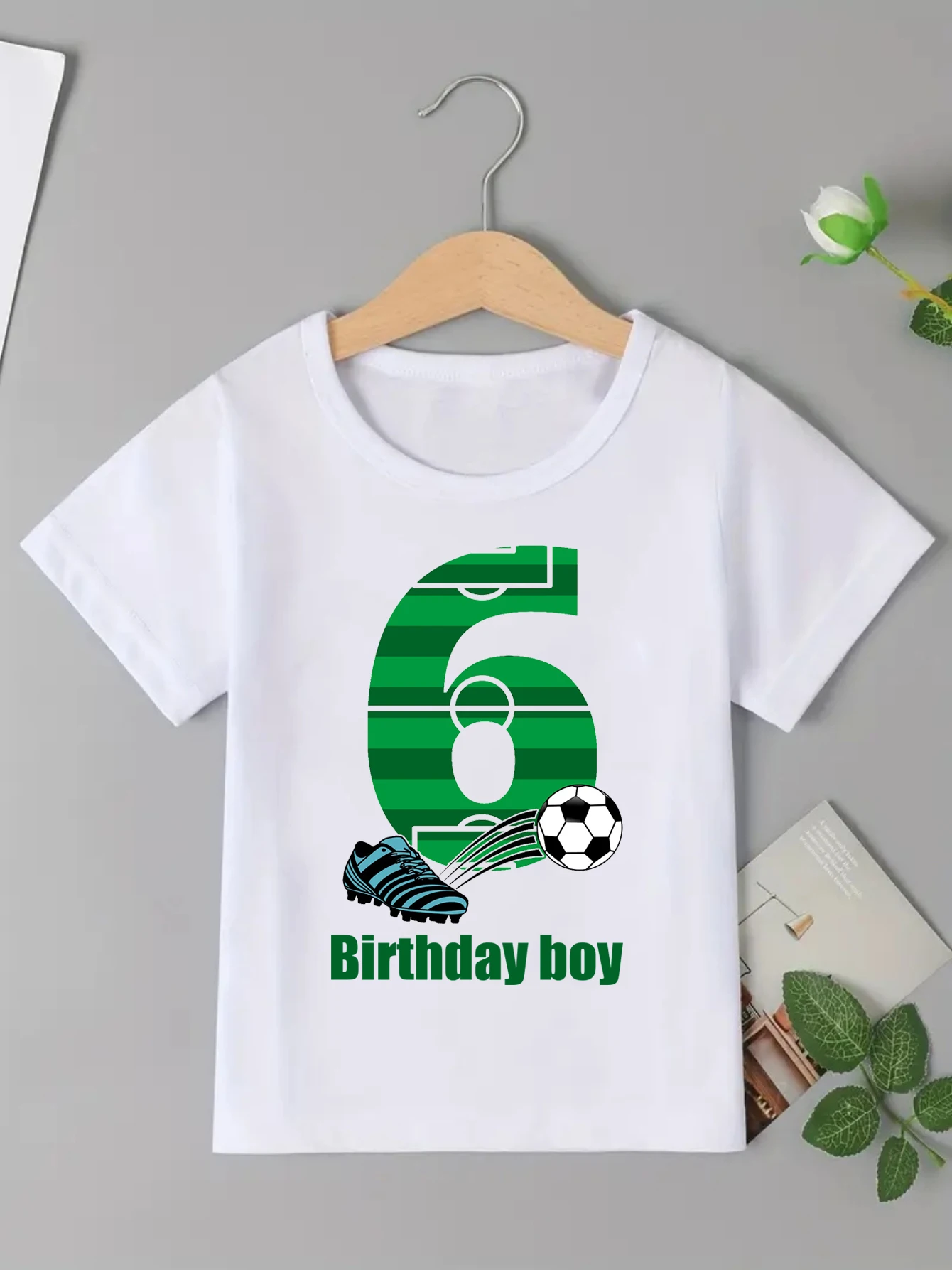 Kawaii Kids Clothes 2nd&3rd&4th&5th&6th&7th Birthday Boy Soccer Sports Shoes Printed T Shirt Boys The Best Birthday Gift For Boy
