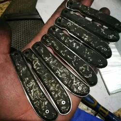 1Pc Luminous Carbon Fiber Resin Board for Folding Tool Shank , Forged Broken Pattern for Camping Tactical Tools Handle DIY