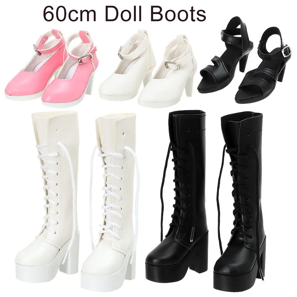 New 7.8CM Doll Wearing PU Leather 1/3 Fabric Shoes Differents Color Play House Accessories 60cm Doll Boots