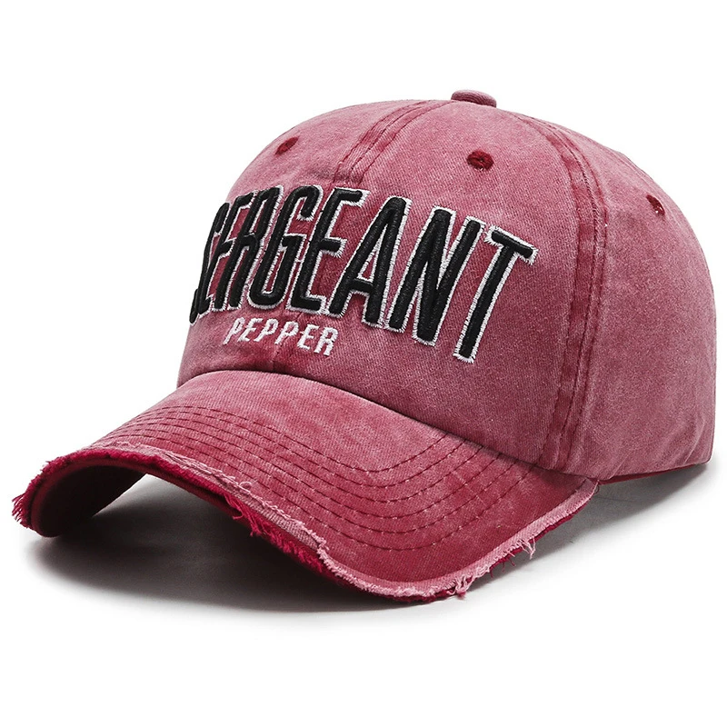 Unisex Washed Baseball Cap with Embroidered Letters Spring Casual Hat for Men And Women